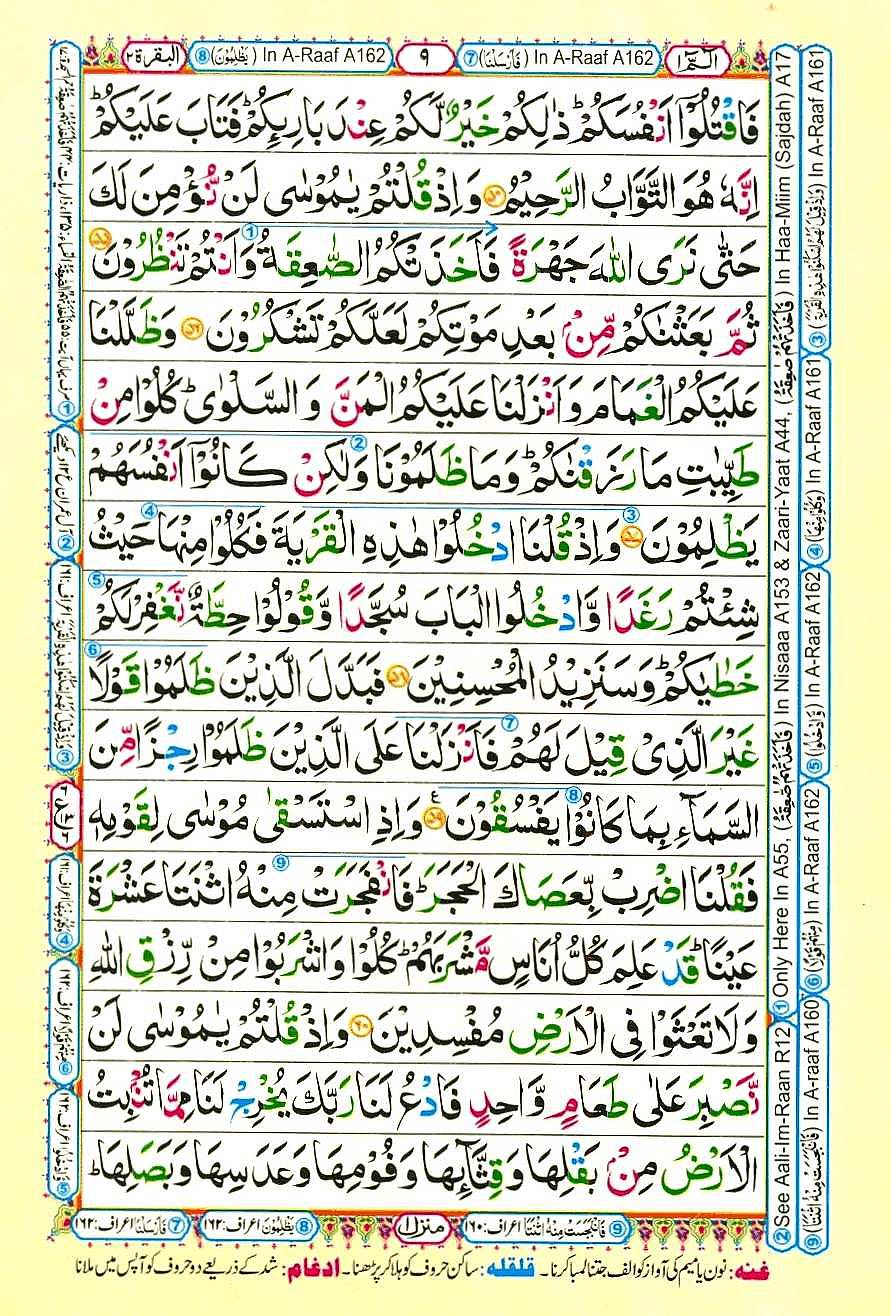 Quran Pak With Tajweed Parah 1 Page 9