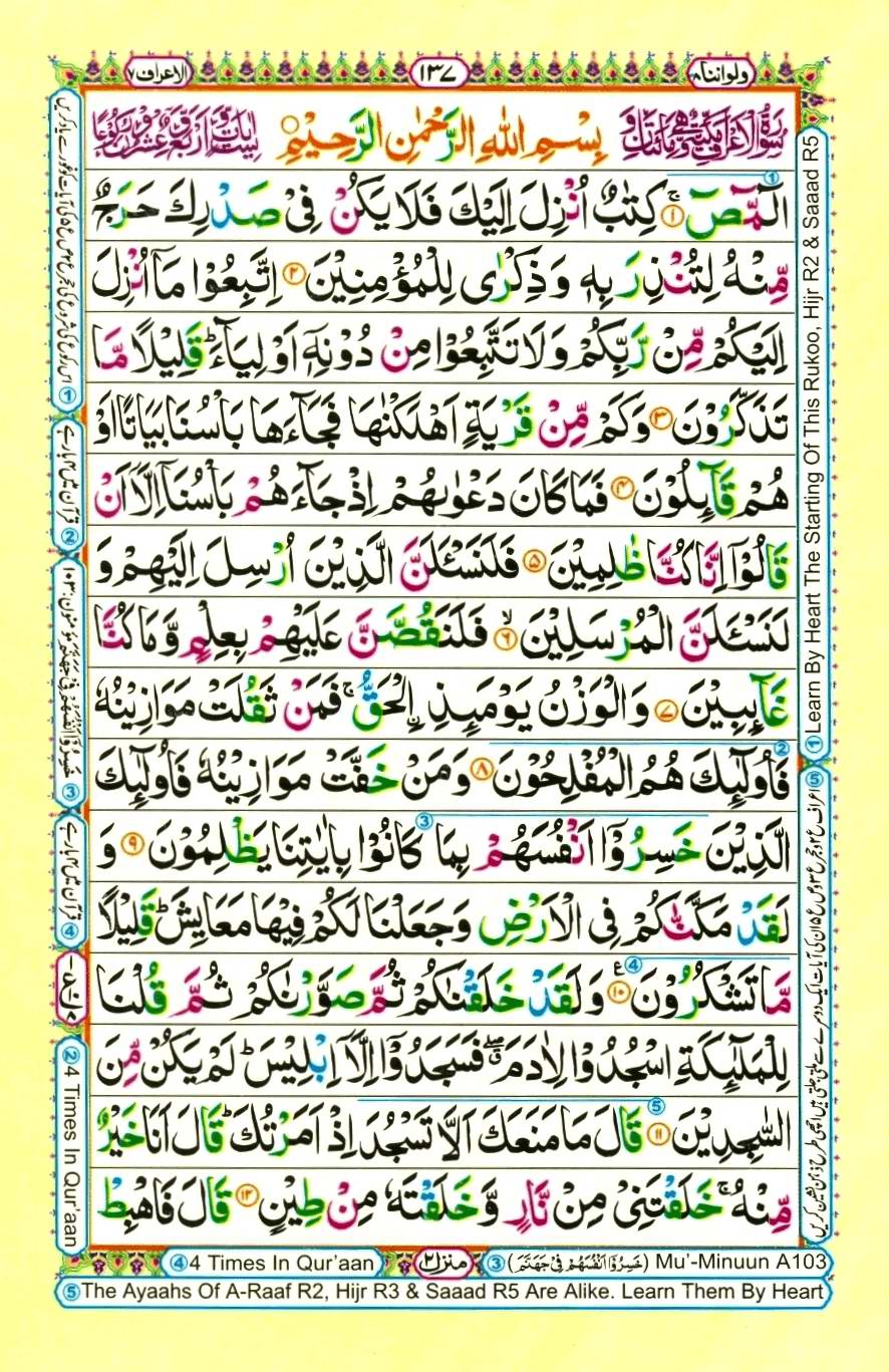 Quran Pak With Tajweed Parah 8 Page 9