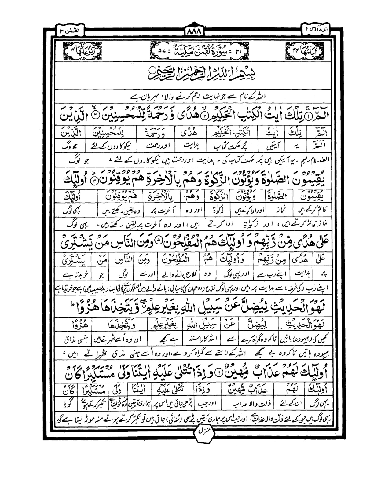 Quran Urdu Parah 21 Page 21