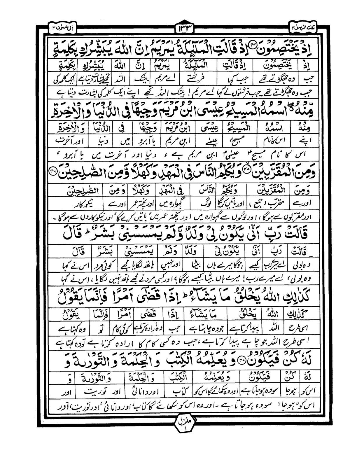 Quran Urdu Parah 3 Page 33